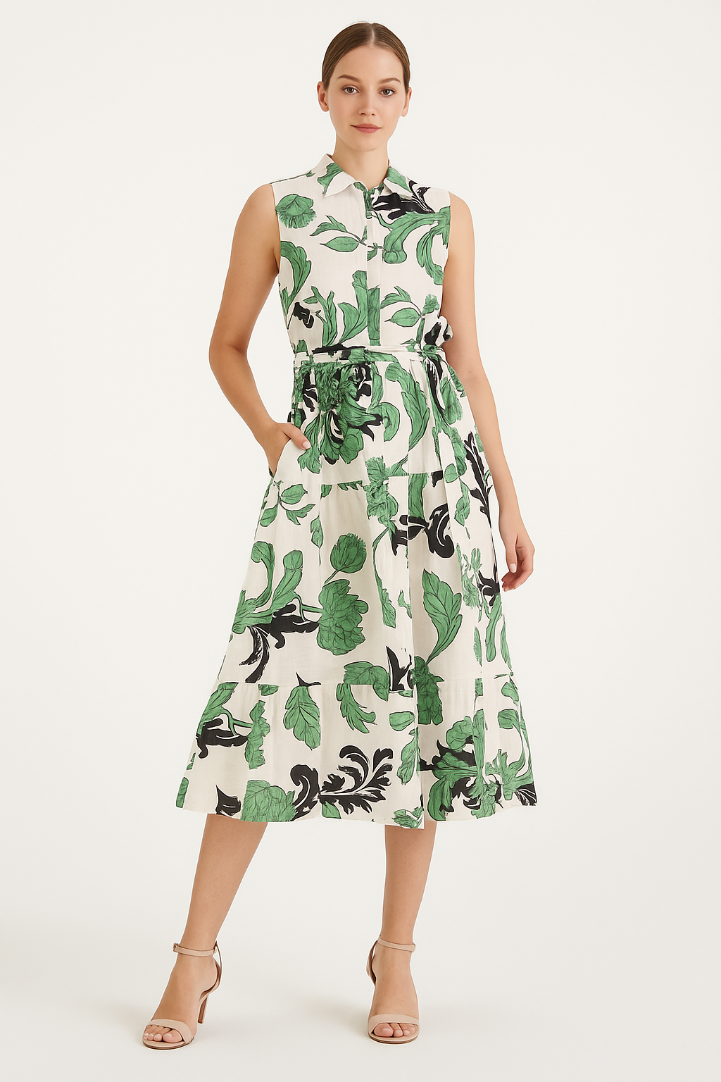 Vestido camisero verde