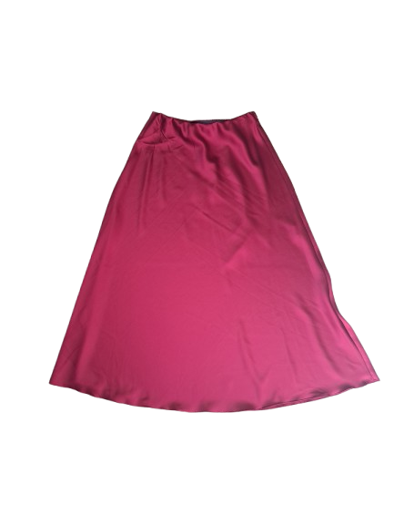 Falda de raso roja