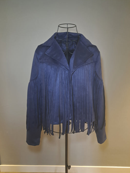 Chaqueta Azul de flecos